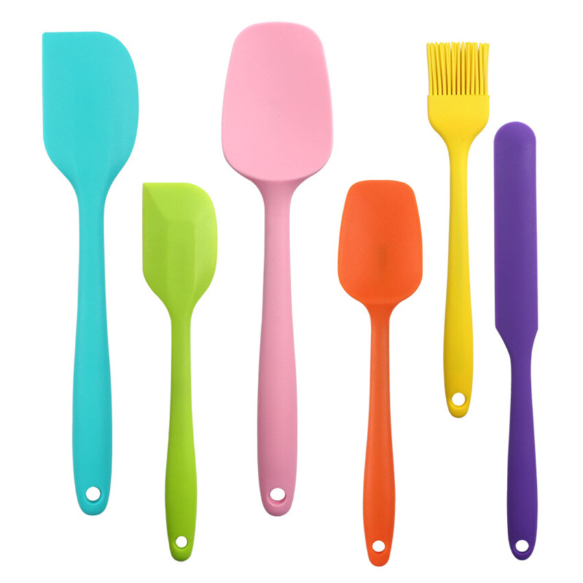 6 Piece Silicone Spatula Set Non-Stick Heat-Resistant Spatulas Turner for Cooking Baking Mixing Baking Tools