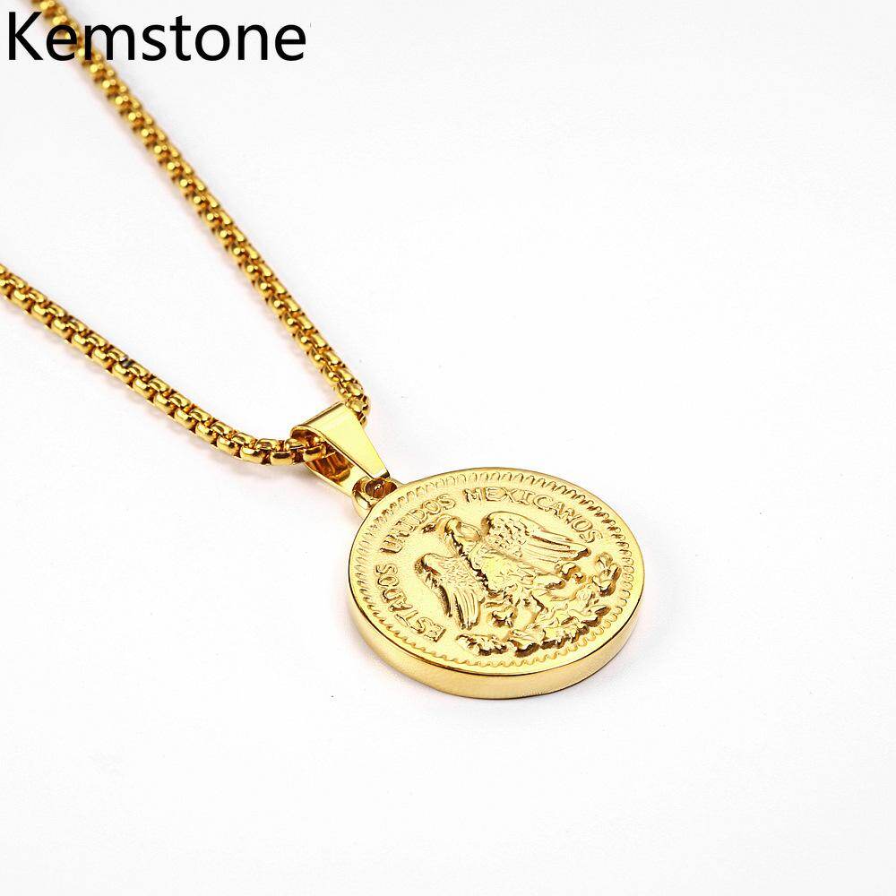 Kemstone Unisex Creative Stainless Steel Round Pendant Necklaces for Men Women