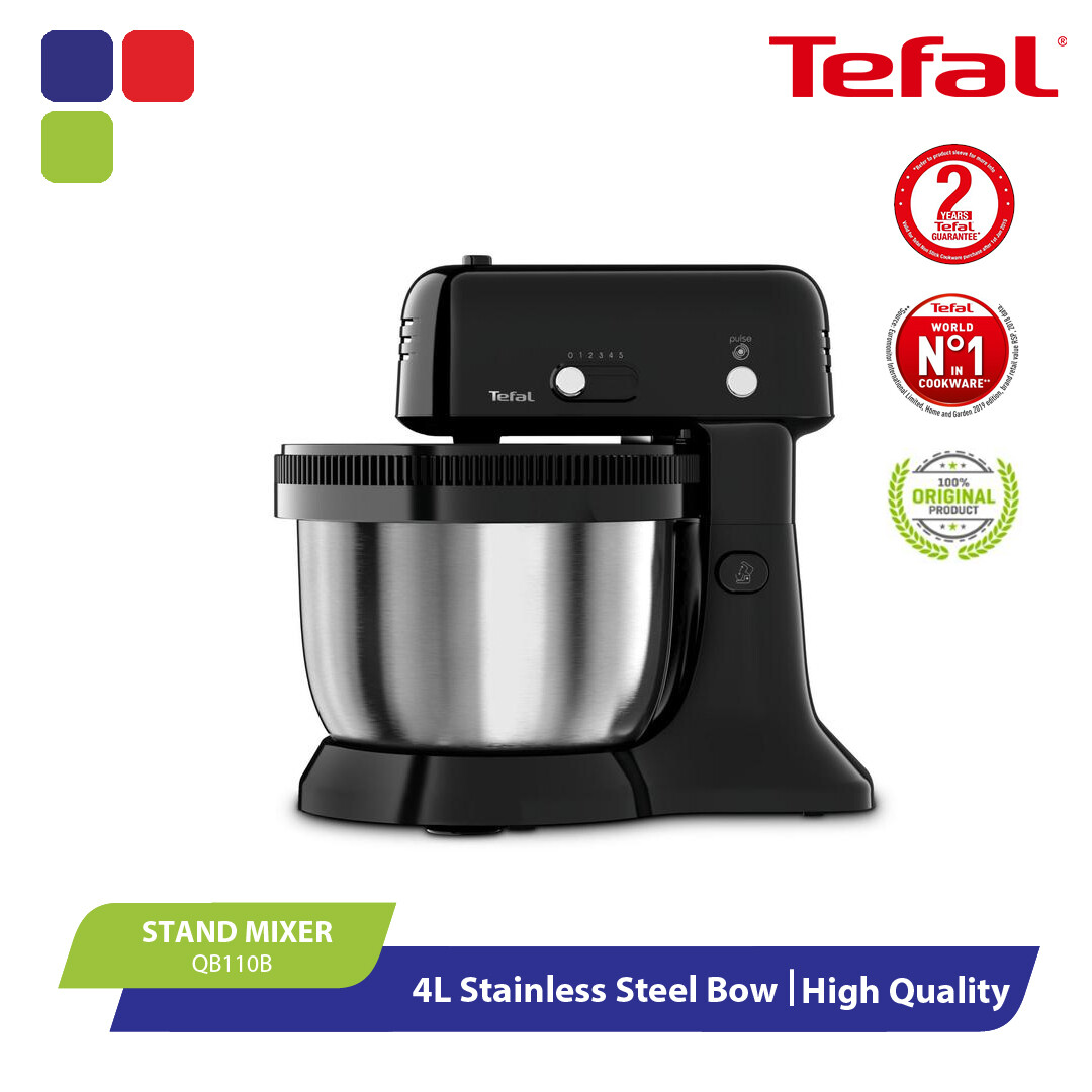 Tefal Stand Mixer Stainless Steel 300W 4L QB110B Lazada