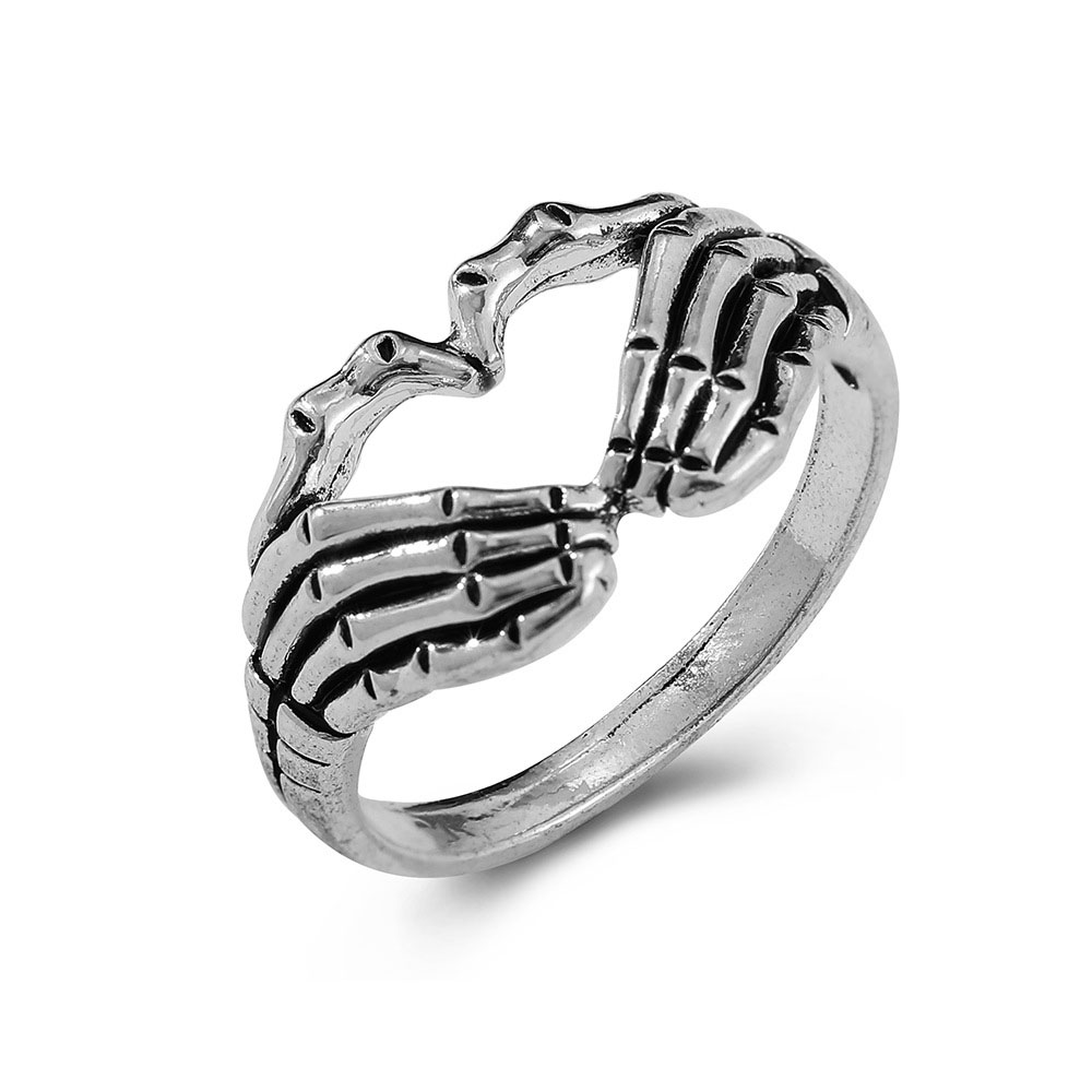 Yanqueens Dark Palm Ring Hip Hop Street Retro Personality Fashion Skeleton Skull Five Claw Ring for Women and Men Jewelry