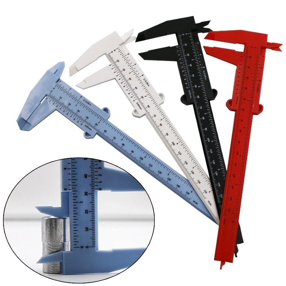 Black-Vernier Calipers Double Rule Scale Plastic Height Measure-Tool 0-150mm