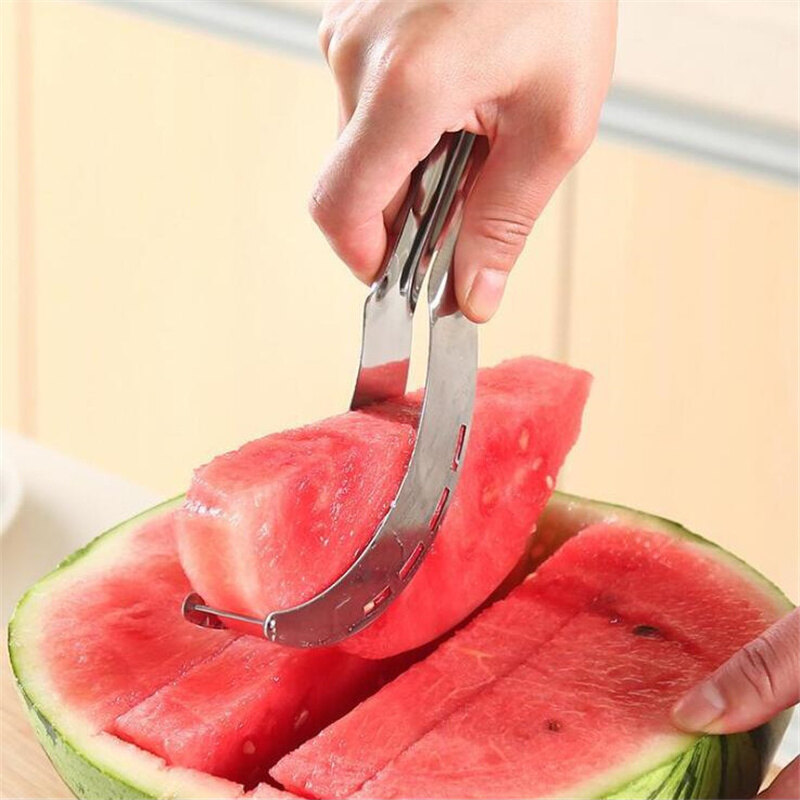 1pc Stainless Steel Watermelon Cantaloupe Slicer Cutter Corer Fruit Tools Kitchen Accessories Gadgets Watermelon Spoons