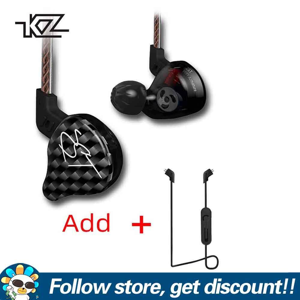 KZ-ZST Dual Driver Kopfhörer HiFi Musik Earphone Detachable 1.2m Cable Headset