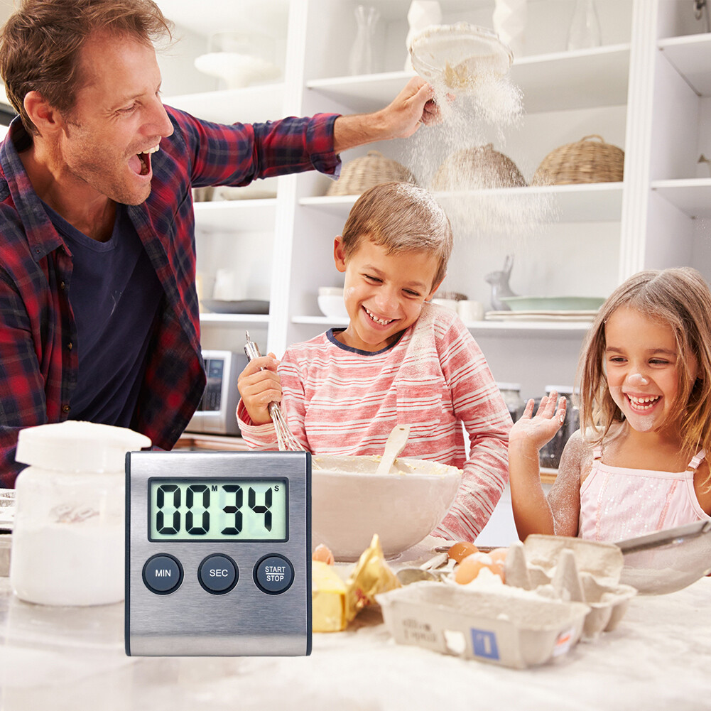 Nhà Bếp Đếm Ngược LCD Kỹ Thuật Số Hẹn Giờ, Báo Thức Nấu Ăn Đồng Hồ Nam Châm Nhắc Nhở