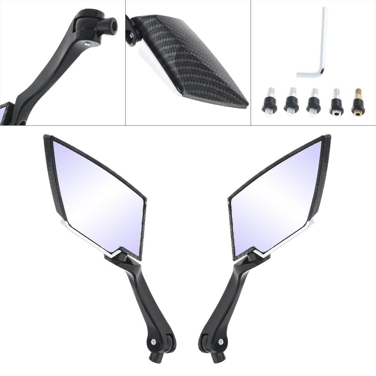 One Pair 25CM Black Aluminum Alloy Motorcycle Rearview Mirror for Street Car