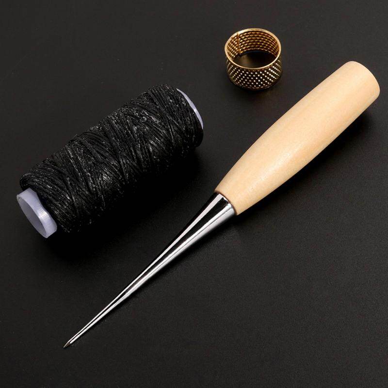 bashijian 10pcs Leather Sewing Needles Stitching Needles Kit Thread Thimbles Shoes Tool