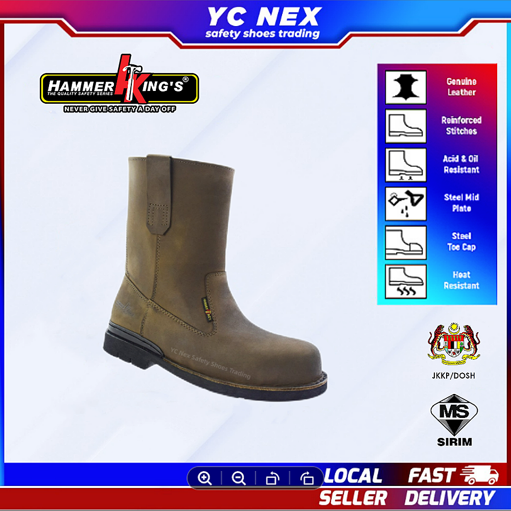 SAFETY SHOES SAFETY BOOTS HAMMER KINGS 13036 HIGH CUT SLIP ON PREMIUM