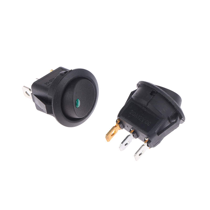MREDL 20A 12V DC Waterproof Rocker Switch LED Dot Light Car Boat Round ON OFF Switch
