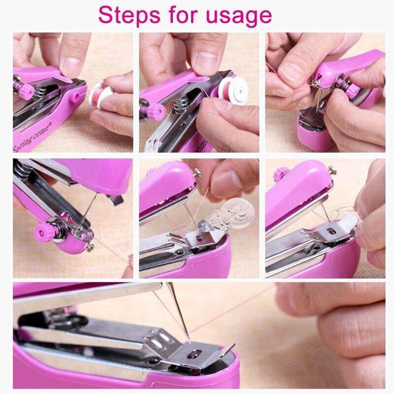 Mini Home Manual Hand-held Sewing Machine Small Portable Pocket Travel Essential   For