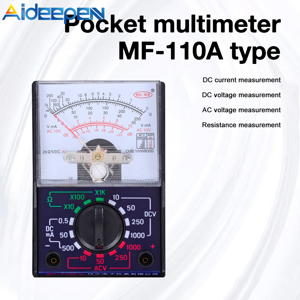 Aideepen Mini MF-110A Electric AC/DC OHM Voltmeter Ammeter Multimeter Meter Multi Tester