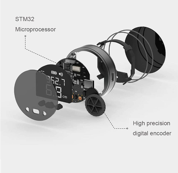 324 Ft Electronic Digital Tape Measure with LCD Display Digital Ruler Rechargeable Small Smart Long Distance Rolling Measuring Tool for Flat Curved Diameter Odd Shape High Precision Ideal Gifts