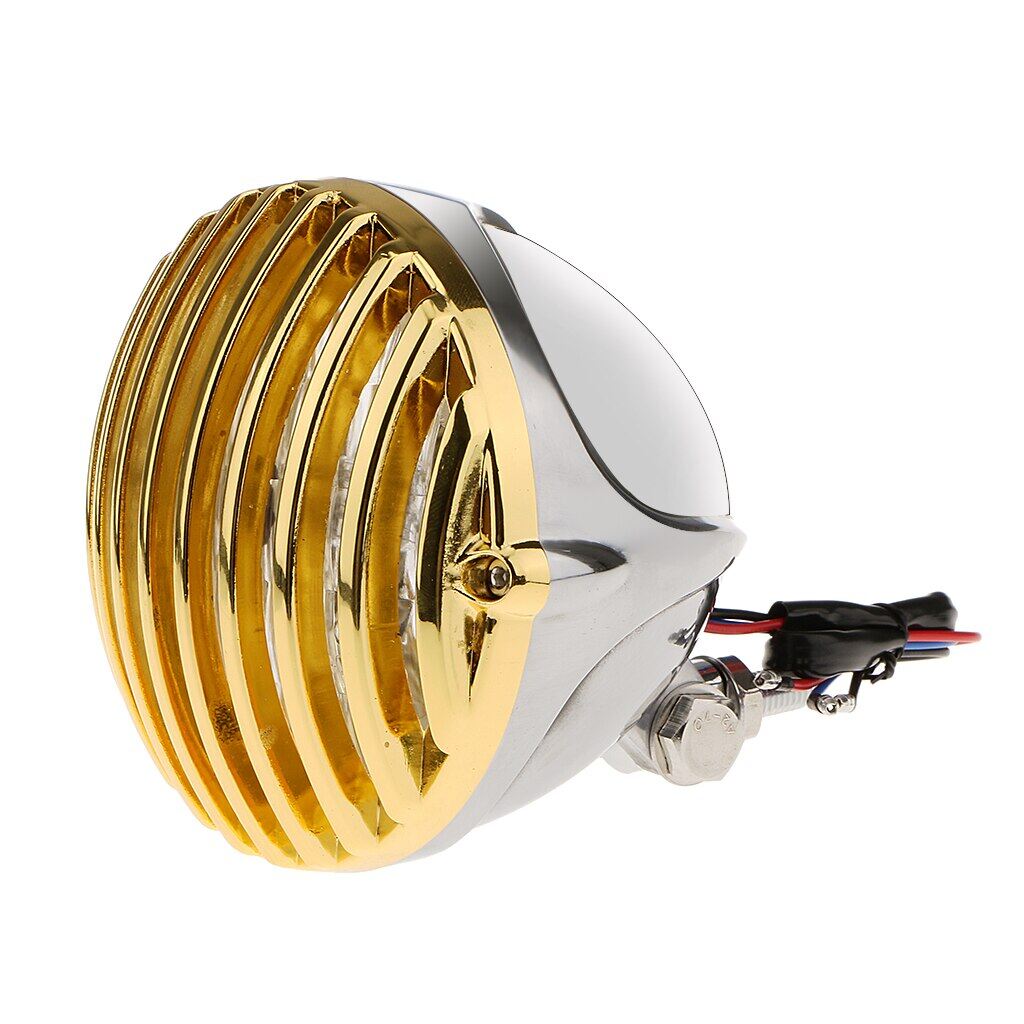 Motorcycle Front Headlight With Grill Cover Housing For Bobber Motorcycle Headlight Grill Motorcycle Light Assembly