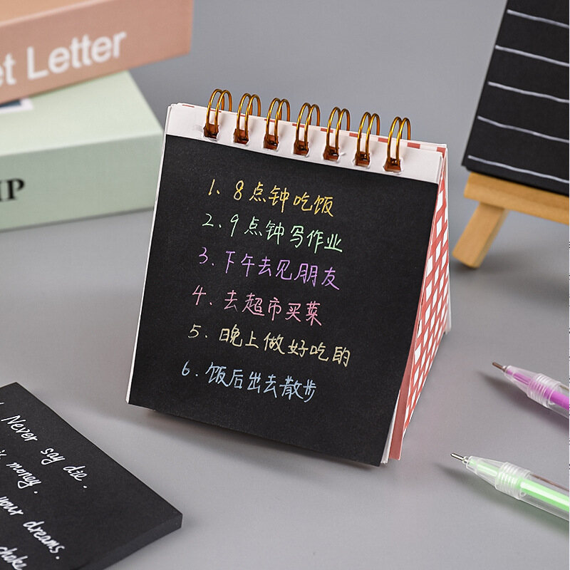 50/80/150 Sheets Self-Stick Notes Pads Black White Yellow Sticker Paper Office School Notes Home Use Easy Post Notes