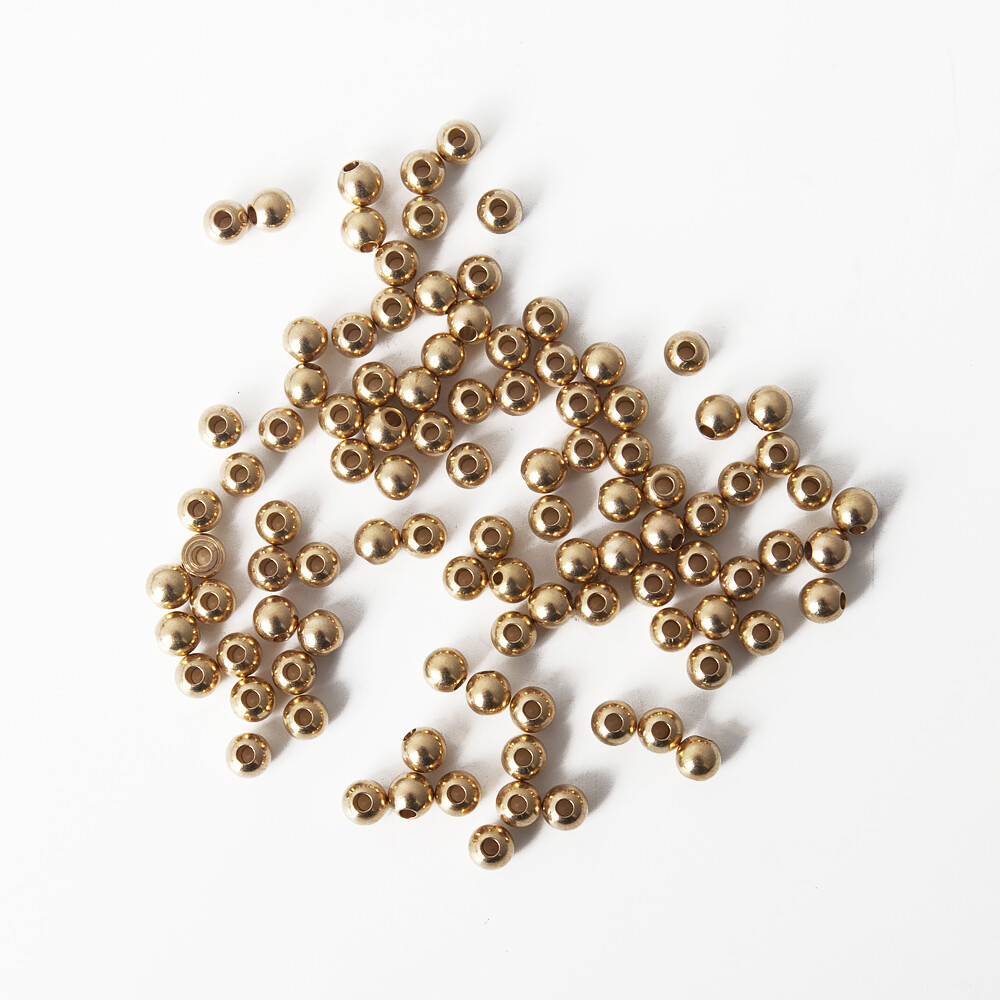 100Pcs Original Brass Round Ball Space Beads 3mm 4mm 5mm 6mm Bracelets Loose Charm Bead for DIY Necklace Jewelry Making Supplier