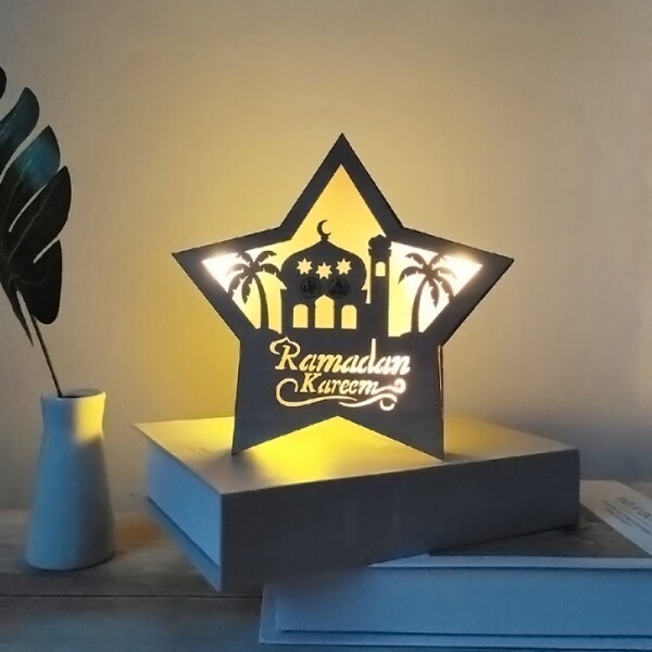 Bảng giá LED Light Moon Star Ramadan EID Mubarak Decoration Wooden Ornament Islamic Muslim Eid Used for Home Party Decoration