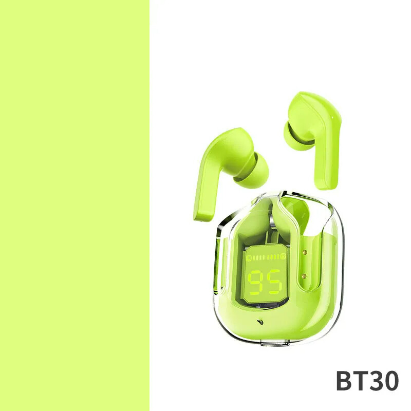 ♥ Thanh toán khi nhận hàng ♥  BT30 TWS Tai nghe Bluetooth không dây Hi-Fi Màn hình LED trong suốt Tai nghe Bluetooth Stereo Heavy Bass Đồng Ring Horn Tai nghe có micrô