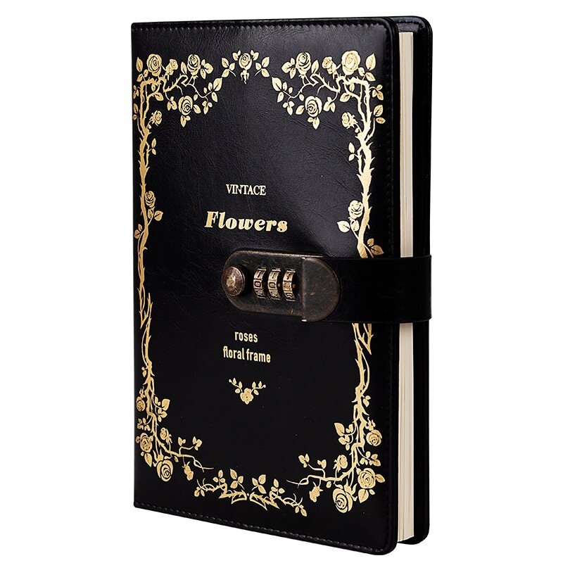 A5 Lock Diary Leather Locking Journal Writing Notebook Vintage Lock Planner Agenda Personal Diary