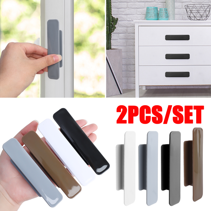 2 cái tự dính tay cầm cửa trượt đa mục đích ngăn kéo và cửa sổ phụ trợ tay nắm cửa ABS tay nắm cửa tủ nhà bếp