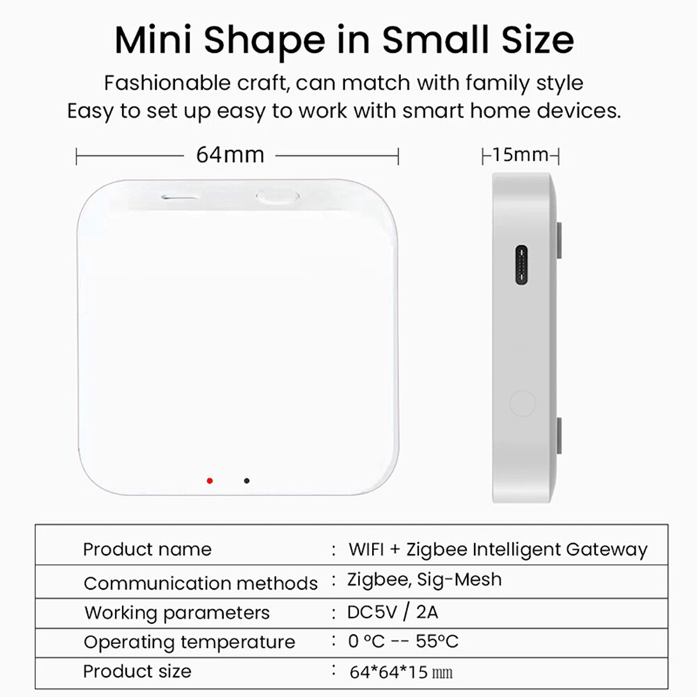 E Life Smart Store Tuya ZigBee 3.0 Smart Gateway Hub Multi-Mode Smart Home Bridge WIFI Bluetooth APP Wireless Remote Control Ensuring Stable Control Of 128 Devices Works For Alexa Google Home