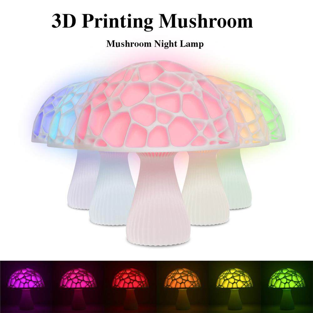 JY Nhiều Màu RGB 3D Đèn Ngủ Hình Nấm Ánh Sáng Đèn Trang Trí Đèn Ngủ Để Bàn Tặng Đèn