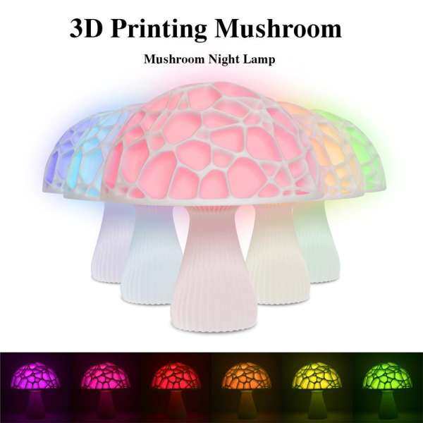 JY Nhiều Màu RGB 3D Đèn Ngủ Hình Nấm Ánh Sáng Đèn Trang Trí Đèn Ngủ Để Bàn Tặng Đèn