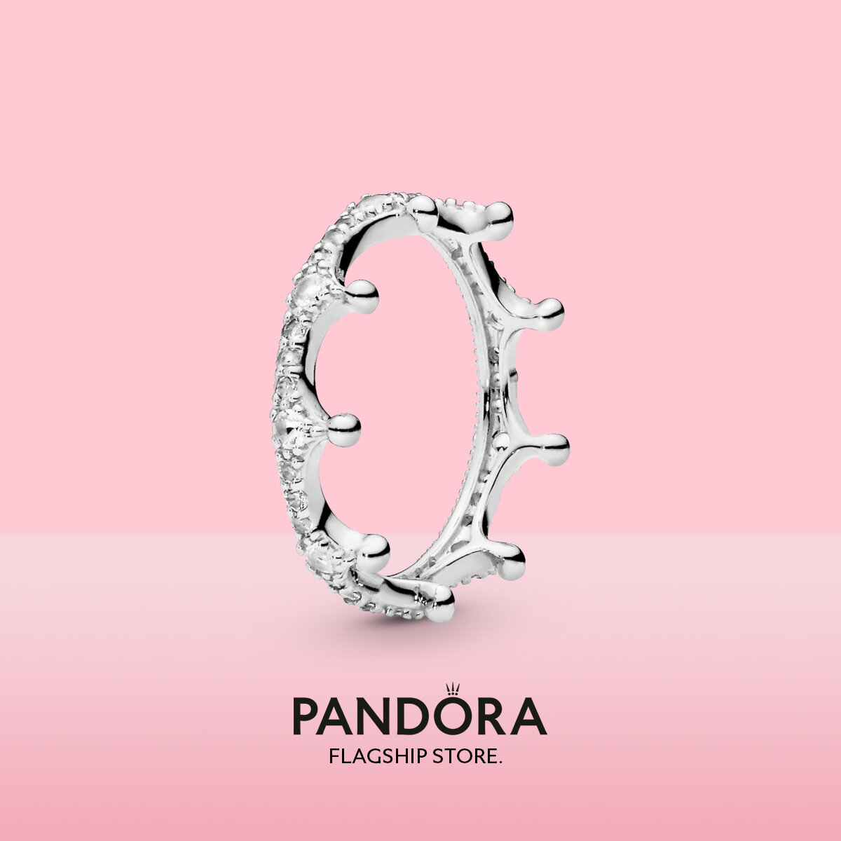 2021 Original Pandoras Clear Sparkling Crown Ring