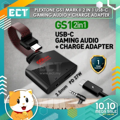 Plextone GS1 Mark II 2 In 1 Type C to 3.5mm Audio Jack Aux Converter Sound Card with Charge Adapter