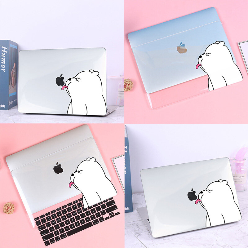 Ốp Lưng Trong Suốt In Hình Gấu Dễ Thương, Ốp Bảo Vệ Cho 2022 Macbook Pro Air M2 2020 M1 A2681 A2337 Retina A2338 A2289 Touch Bar Pro 15 16 Inch A2141 Miếng Dán Bàn Phím Miễn Phí