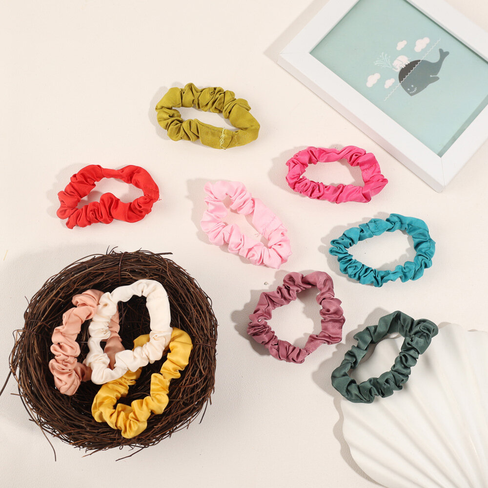 1pcs Silk Satin Hair Ring Wild Rubber Band High Elastic Ponytail Large Intestine Hair Rope Hair Accessories women（random Color）