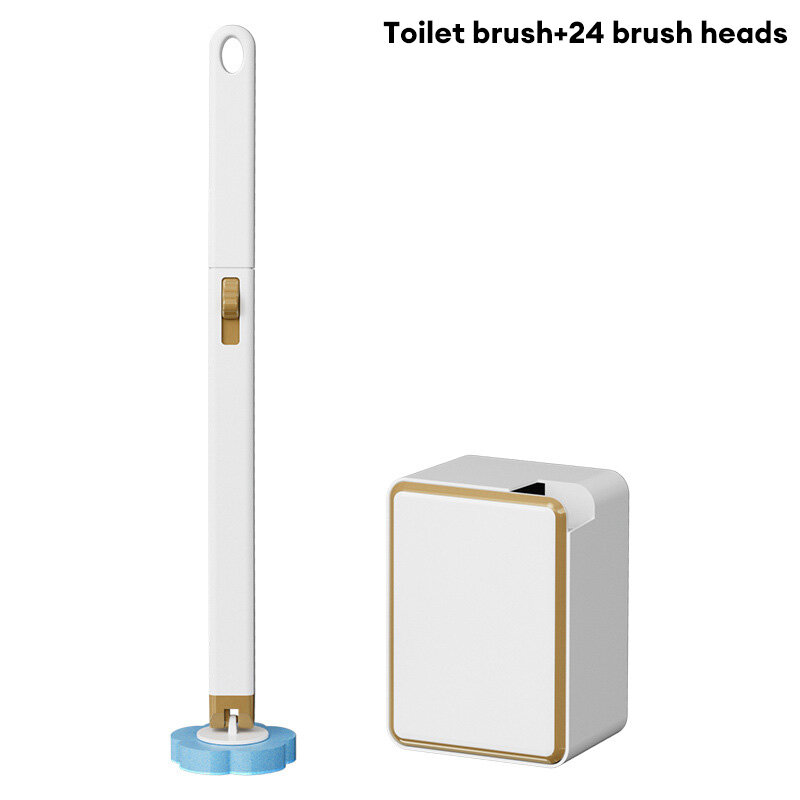 XMDS Disposable toilet brush set comes with cleaning liquid, toilet wall-mounted toilet brush, disposable toilet cleaning brush