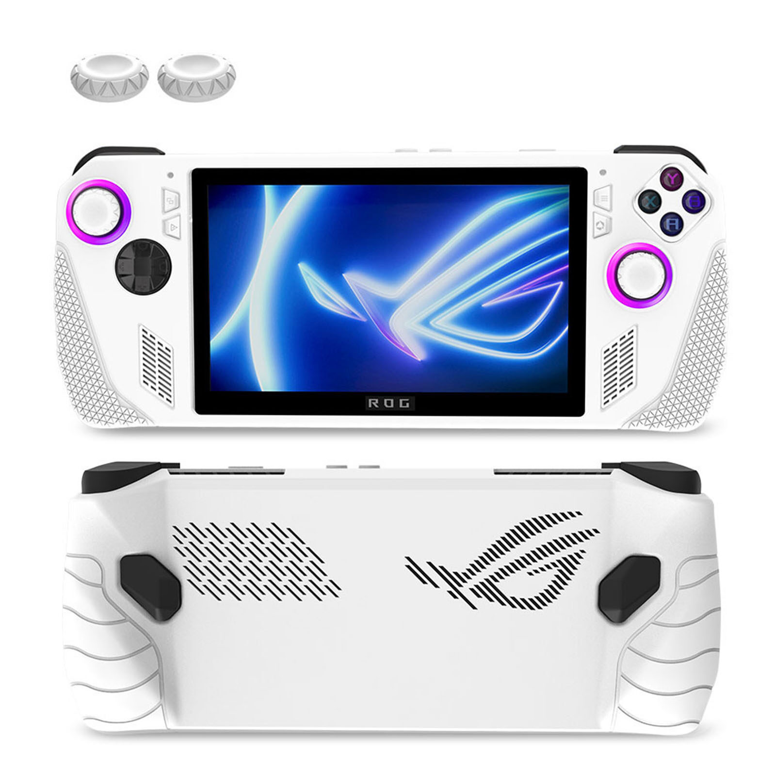 Full Wrap Silicone Protective Cover Accessories + Button Caps for ASUS ROG Ally Handheld Game Console