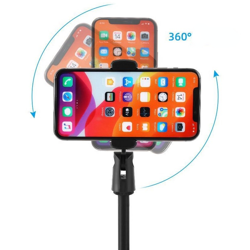 Multifunctional Portable 360-degree Rotating Extendable Tripod Mobile Phone Holder Home Desktop Live Broadcast Camera Cellphone Stand