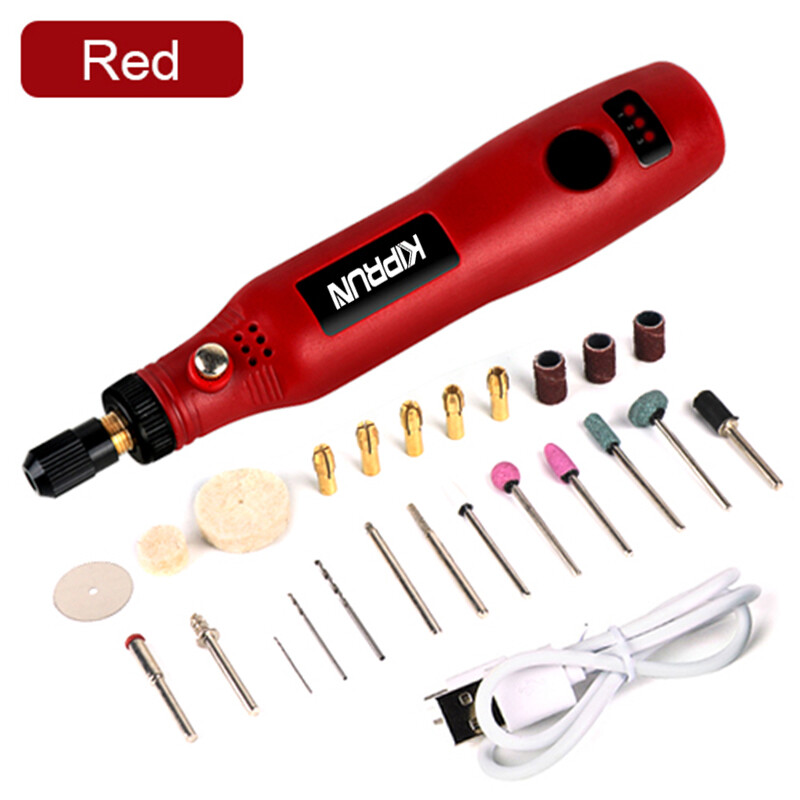 [Ready stock] KIPRUN Mini Cordless Drill Power Tools Electric 3.6V Drill Grinder Grinding Accessories Set Wireless Engraving Pen For  For Jewelry Glass Wood Cutting Grinding Polishing With HSS Saw Blade / Felt Wheel / Twisy Drill Bits / Grinding Stone