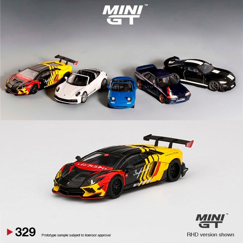 Mini gt 1:64 model car lamborghini aventador lb works alloy die-cast vehicle display gifts - rhd