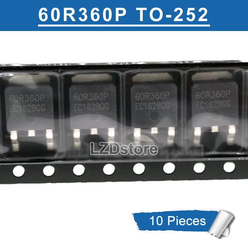 10pcs 60r360p to-252 ipd60r360 60r360 60r360q ipd60r360p mmd60r360prh to252 smd 11a/600v mosfet transistor new original