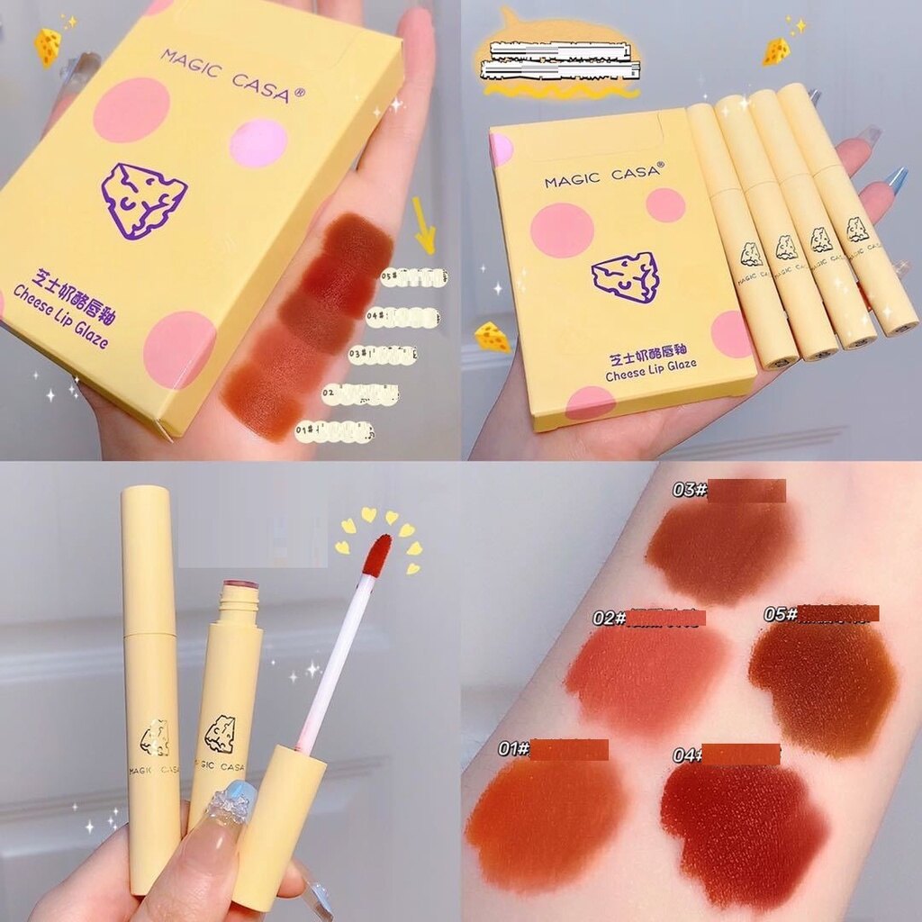 Set 5 son kem lì phô mai vàng magic casa