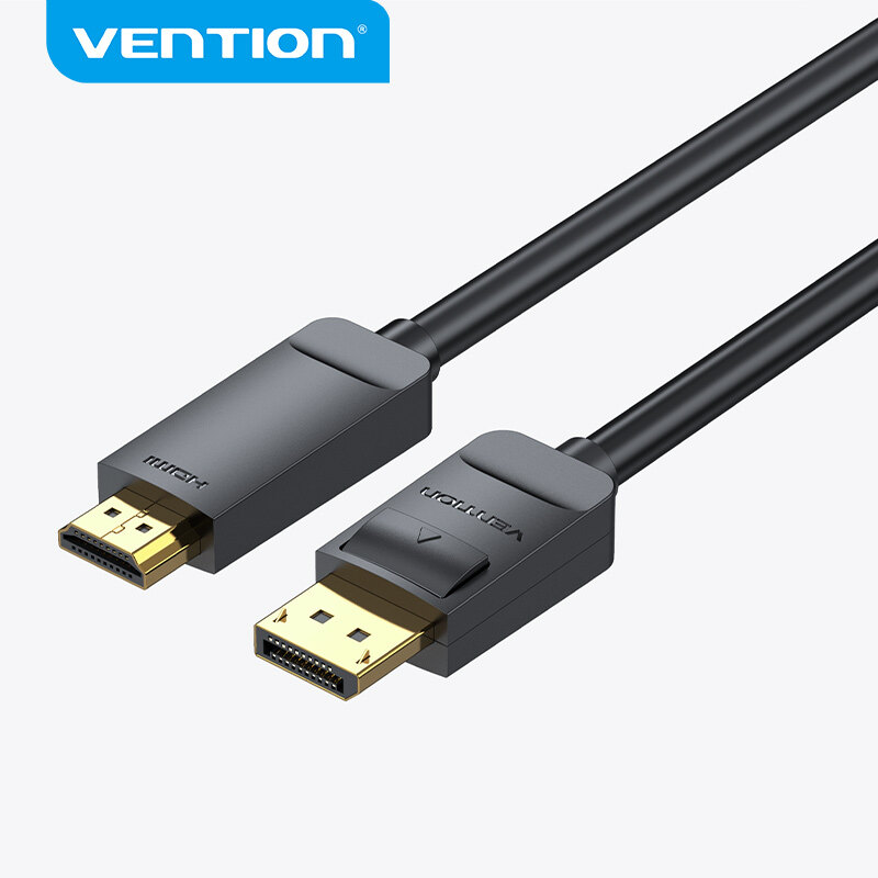 Vention DP to HDMI Cable 4K DisplayPort Male To HDMI Male Cable Audio and Video in Sync For Computer To TV Laptop and Monitor Projector DP To HDMI Cable