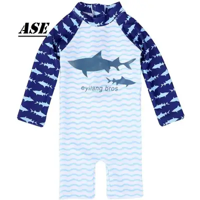 ASE Hot Selling Kids Boys and Girls Swimming Suits Baby Shark Design Swimming Suit UPF 50+ Protection