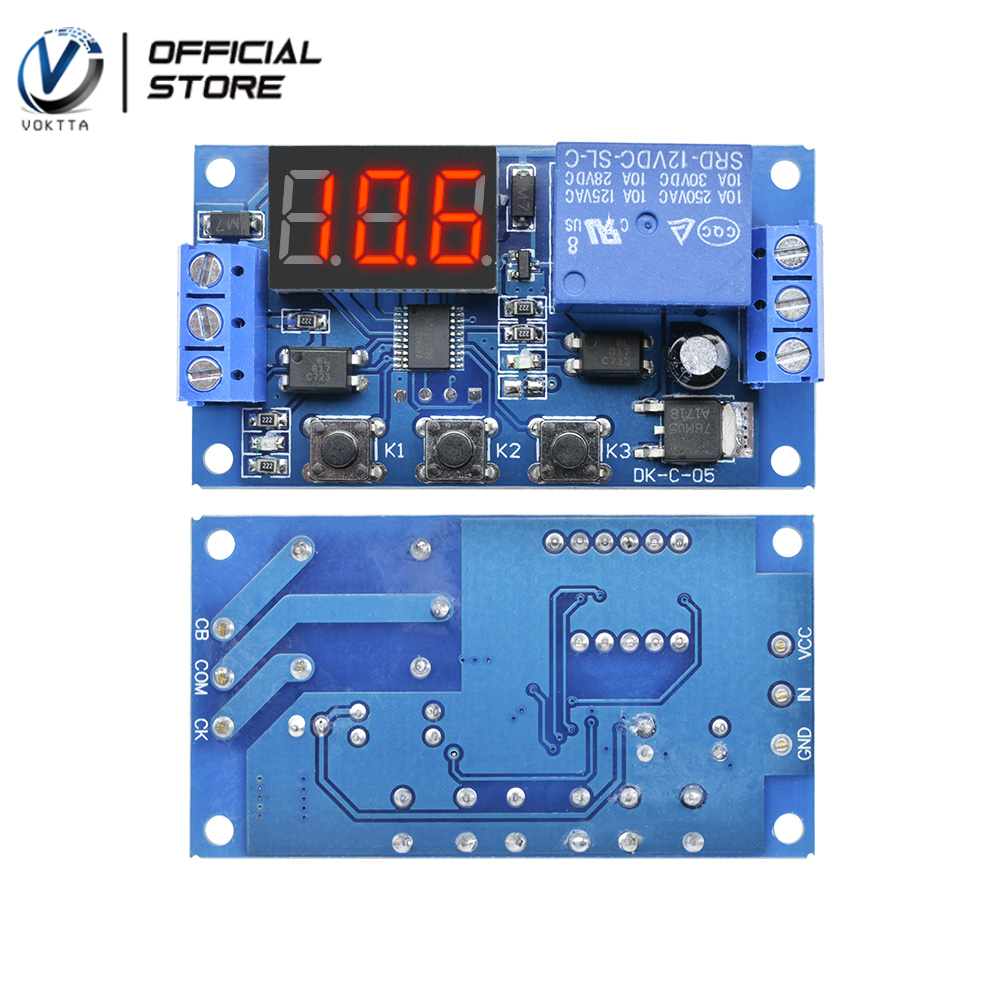 VOKTTA Mô-đun Rơ Le Trễ Hiển Thị Kỹ Thuật Số LED DC12V Chính Hãng Công Tắc Điều Khiển Hẹn Giờ Ống Kỹ Thuật Số 3 Chữ Số