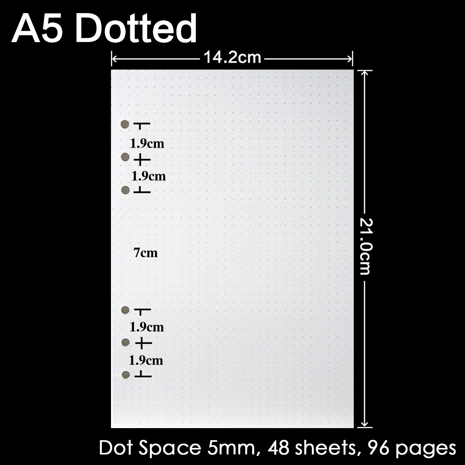 4 Pcs/ Lot High Quality Ring Binder Notebook Insert Refills 6 Holes A5 A6 A7 Personal Spiral Diary Planner Inner Core 100G Paper