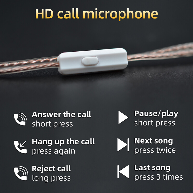 KZ Cáp Thay Thế Bằng Đồng Không Oxy Có Độ Tinh Khiết Cao Cáp Tai Nghe Nâng Cấp Phẳng Song Song Kép Dây Tai Nghe Stereo HD Âm Thanh Sống Động Dây Tai Nghe Giảm Rối Loạn Độ Bền Cao Pin Mạ Vàng 2 Chấu 0.75Mm Cho KZ ZSN ZST ZEX Pro