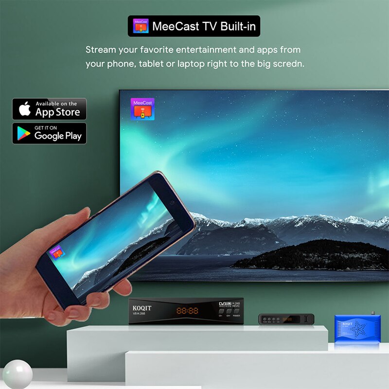 KOQIT Bộ Giải Mã Vệ Tinh 5G Mini K1 Bộ Thu Truyền Hình Vệ Tinh Bộ Tìm Thụ Thể Meecast DVB S2 Từ Xa Thông Dụng Internet Youtube T2-MI