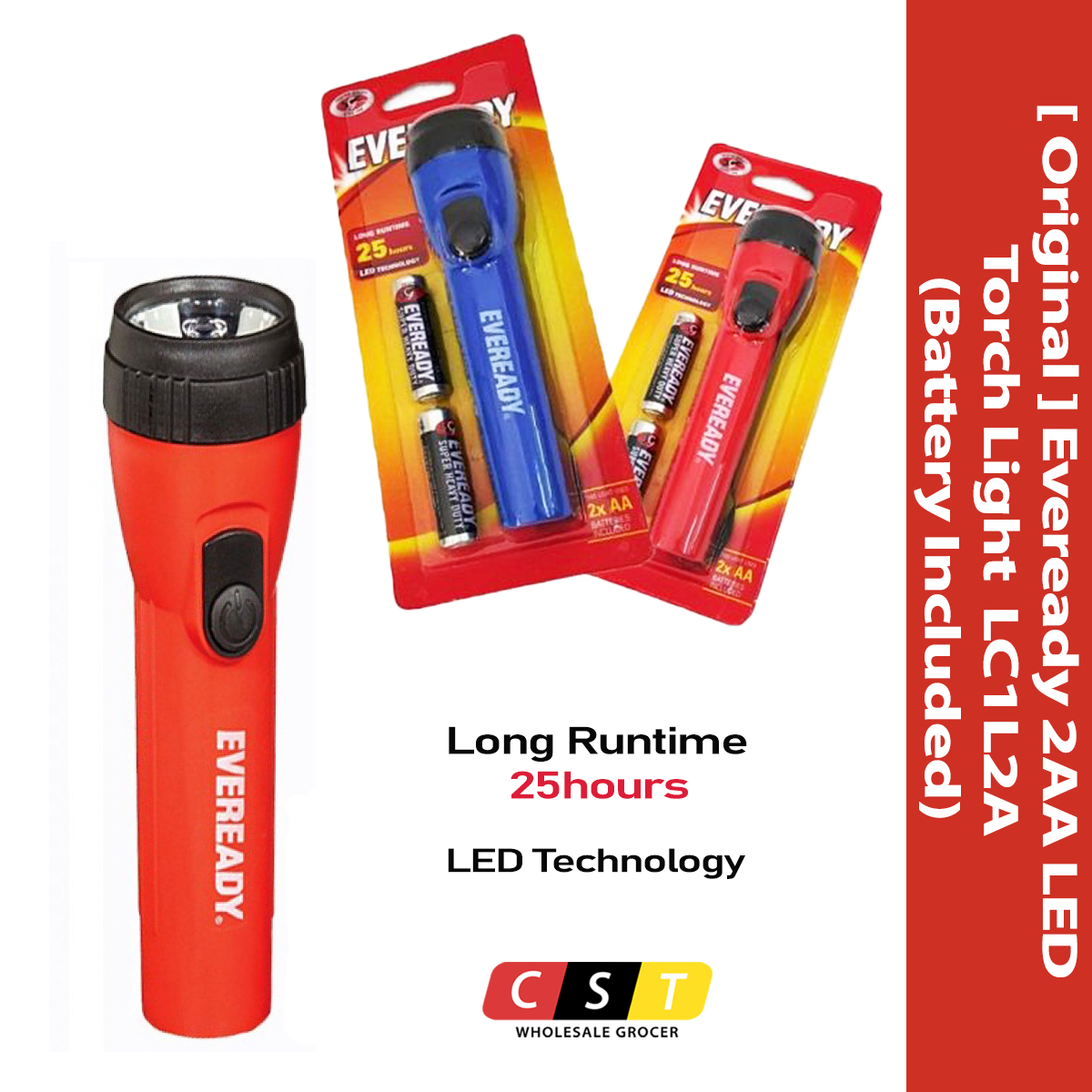 [ Original ] Eveready 2AA LED Torch Light / Lampu Suluh LC1L2A (Battery ...