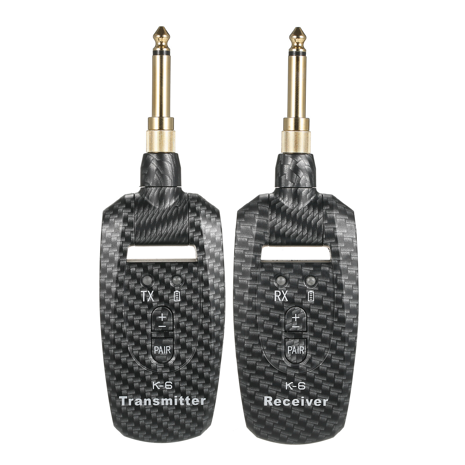 Portable UHF Wireless Guitar Transmitter and Receiver Set 50M Transmission Range Audio Wireless System Built-in Rechargeable Lithium Battery for Bass Electric Guitar Violin