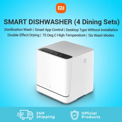 Xiaomi Mijia Desktop Dishwasher 4 Sets 6D Double Spray System 99.99% Sterilization Automatic Intelligent Brush Bowl App Control 小米洗碗机