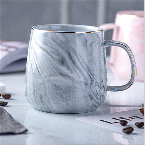 Ceramics Mug for tea Milk Coffee Mugs Marble Gold Inlay Mug Office Home Drinkware Tea Cups 400ml for Lover's Gifts Dropshipping