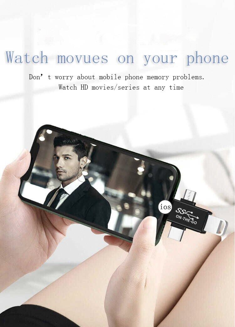 Bộ Chuyển Đổi OTG 3 Trong 1 Phích Cắm Chuyển Đổi Ánh Sáng Type C Micro Usb Sang Usb 3.0 Bộ Chuyển Đổi Truyền Dữ Liệu Android Đầu Nối Otg Type C