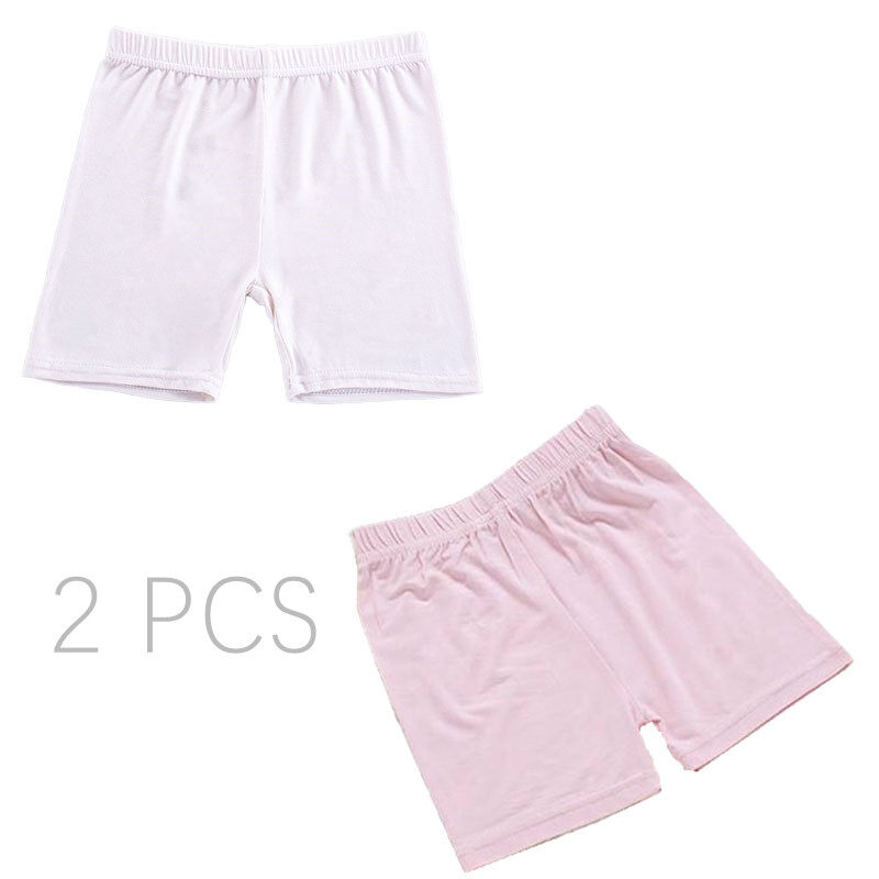2 pieces of packaging summer thin cotton girl's safety pants child's anti-leakage shorts Little girl's skirt leggings white black pink