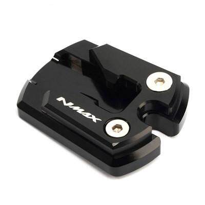 CNC Flat Kickstand Foot Side Stand Extension Pad for Yamaha Nmax155 Black