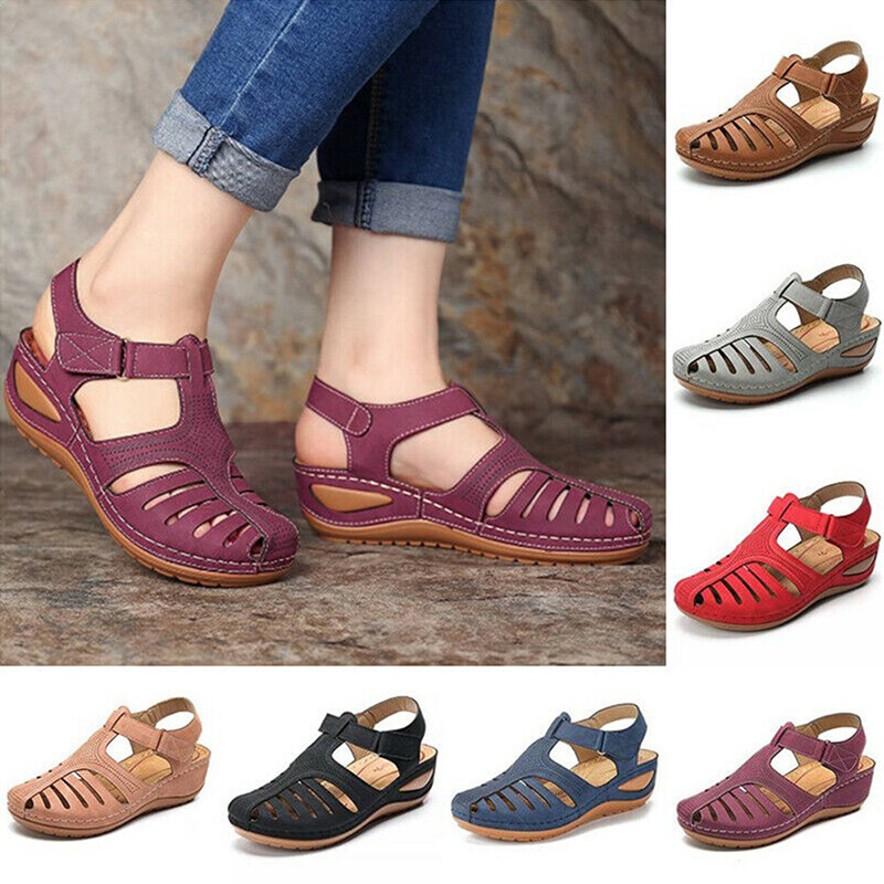 red orthopedic sandals